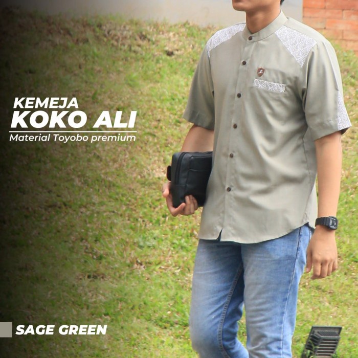 Baju Kemeja Koko Pria Slimfit Ali Series Bahan Katun Toyobo