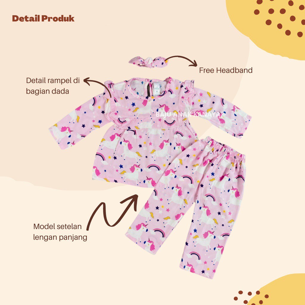 Plazababyku MX LOLLITA SETELAN BANDO setelan bayi motif bunga yang lucu free headband