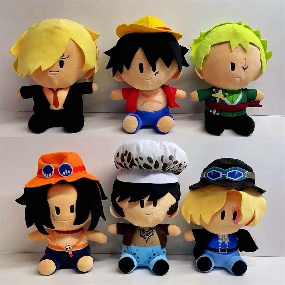 Quinton Anime Luffy Boneka Mewah Hadiah Ulang Tahun Anak Hadiah Mainan Lembut Ace Roronoa Zoro Kartun Chopper Boneka Luffy Boneka Mainan