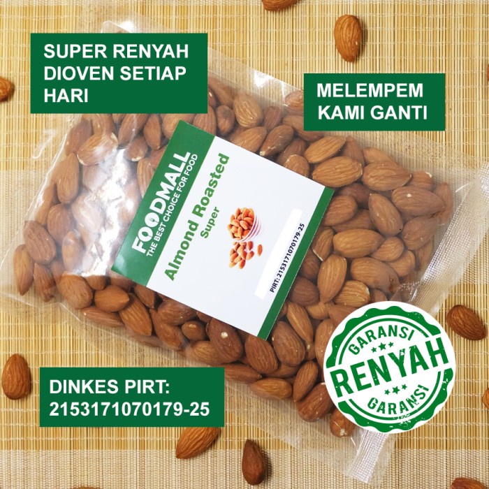 

New Arrival- almond roasted 500 gr / almond panggang utuh / kacang almond