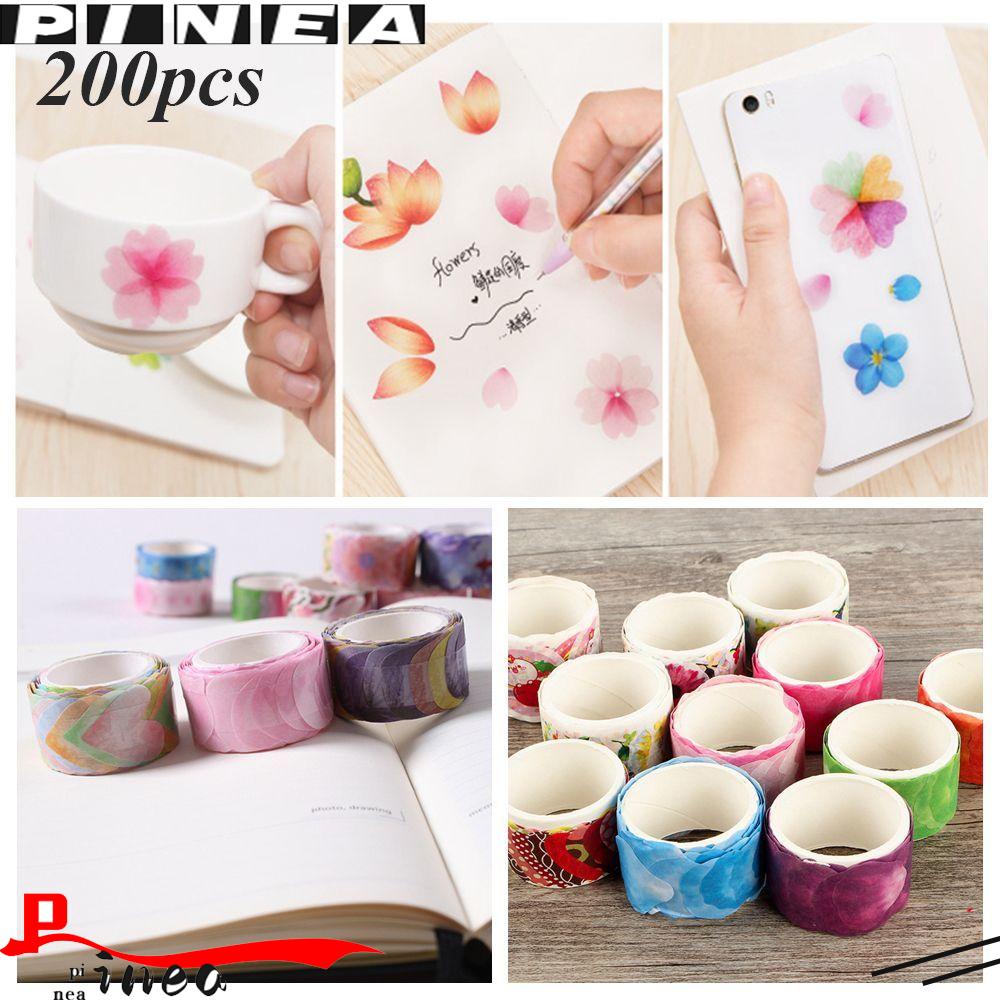 Nanas 200PCS Kelopak Bunga Pita Sakura Sticker Stylish Sticky Paper