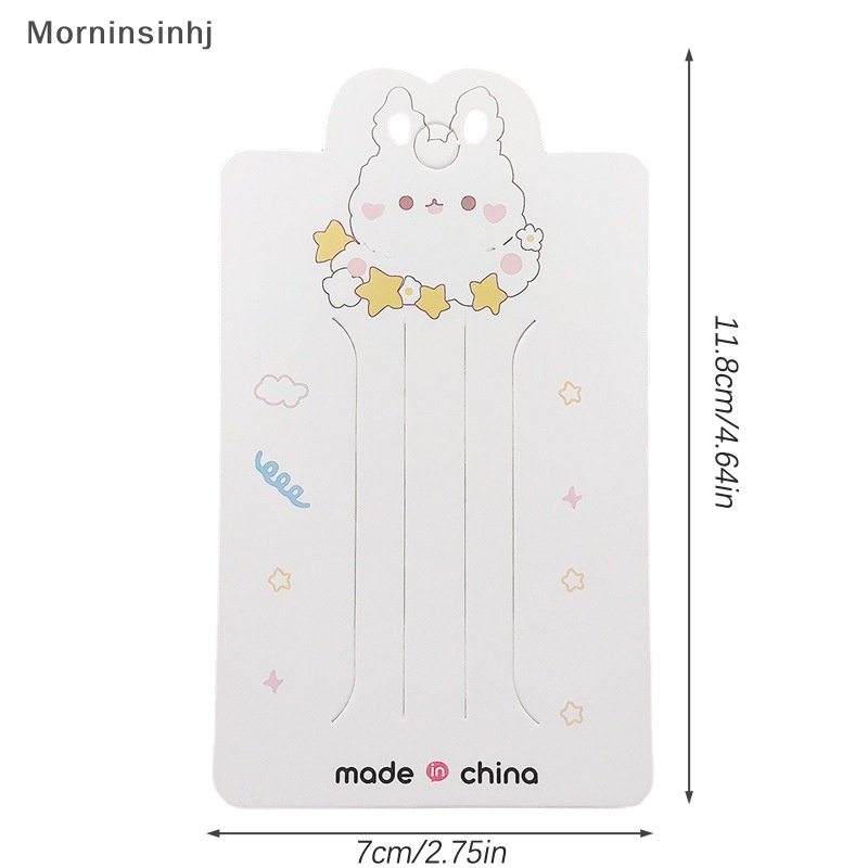 Mornin 50pcs Bunny Star Display Kartu Untuk Kabel Rambut Hairpin Handmade DIY Perhiasan Paket Karton Klip Rambut Kerajinan Putih Hang Tag Card id