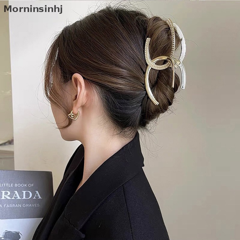 Mornin Baru Elegan Mutiara Rambut Cakar Wanita Hair Clip Jepit Rambut Aksesoris Rambut Gadis Rambut Kepiting Hiasan Kepala Hairgrip Fashion Jepit id