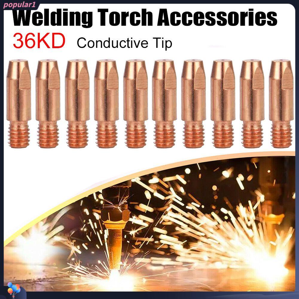 Populer 5pcs Welding Torch Conductive Tip Solder Perlengkapan MIG MAG Welder Welder Aksesori Contact Tip Holder