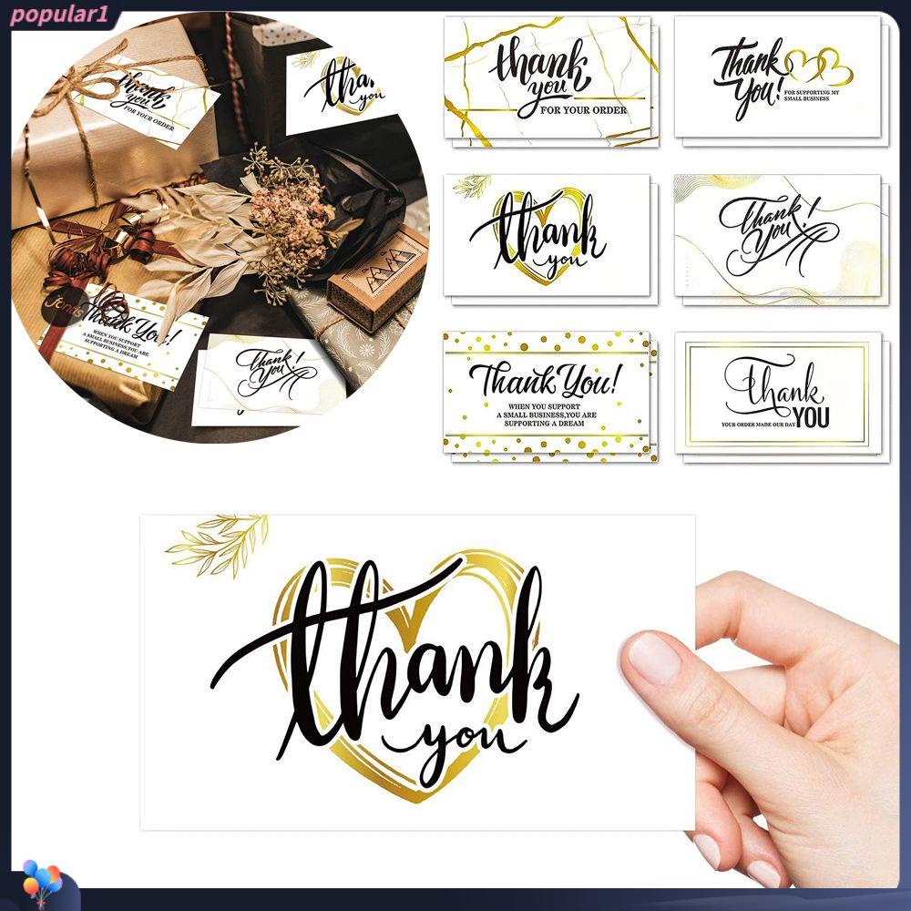 Kartu Insentif Populer Kerajinan Tangan Cardstock Terima Kasih Untuk Pesanan Anda Kartu Label