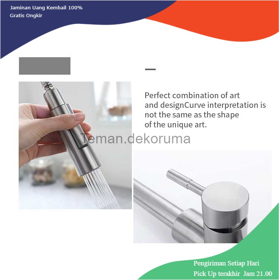 TD - DPR FACAZ Keran Wastafel Sensor Sentuh Pull Out Sink Faucet 360 Rotation - FAC36