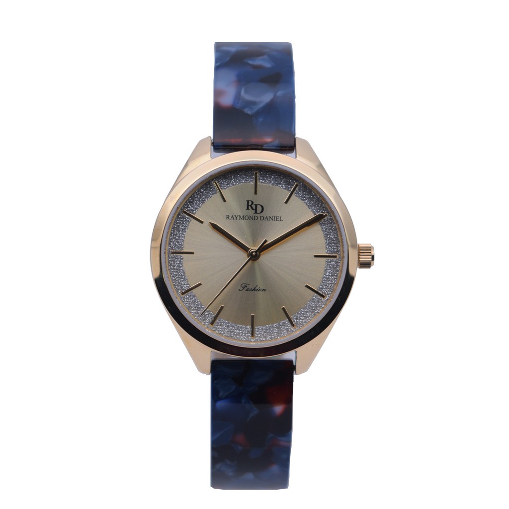 Raymond Daniel RD 240 Gold Akr.Biru Abstrak, Jam Tangan Wanita, Original