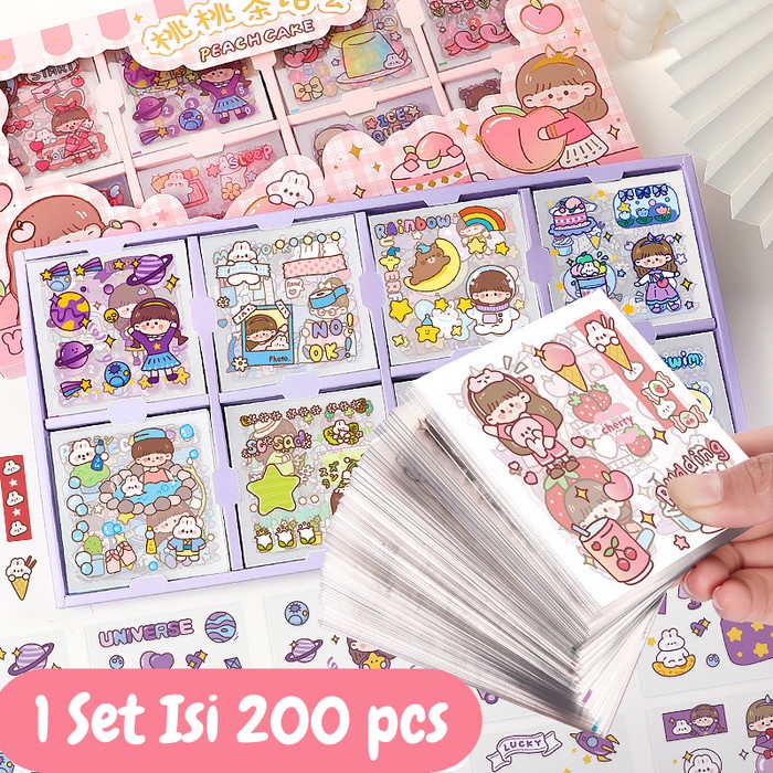 Sticker Stiker Aesthetic Lucu Kartun Momo Karakter Anak Korea ST0047