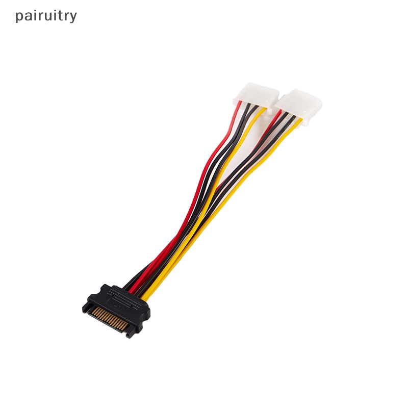 Prt 20 /30cm Kabel Power Extension SATA 4pin Male To Molex IDE Dual Big 4pin Female Cable Adapter Untuk HDD Hardisk Kawat Aksesoris PRT