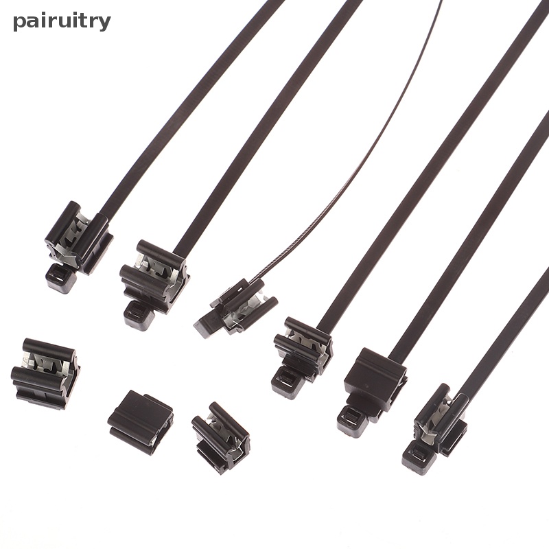 Prt 10pcs Pengikat Kabel Logam Lembaran Mobil Pipa Line Fixing Edge Zip Tie Wire Harness PRT