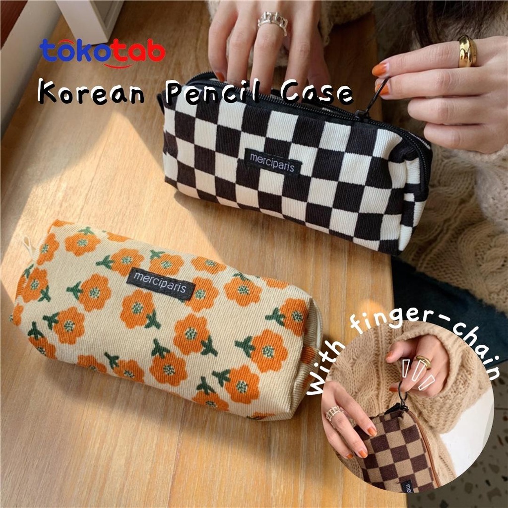 

Tokotab - Tempat Pensil Kain Soft Korean Corduroy Retro Pencil Case Inspo Pencase Student Canvas Makeup Organizer Pouch Bag.