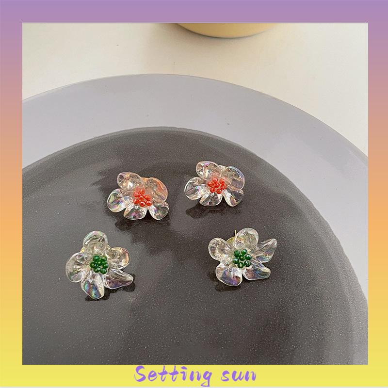 Anting Bunga Bahan Akrilik Korea Lucu Fashion Gaya Untuk Wanita TN