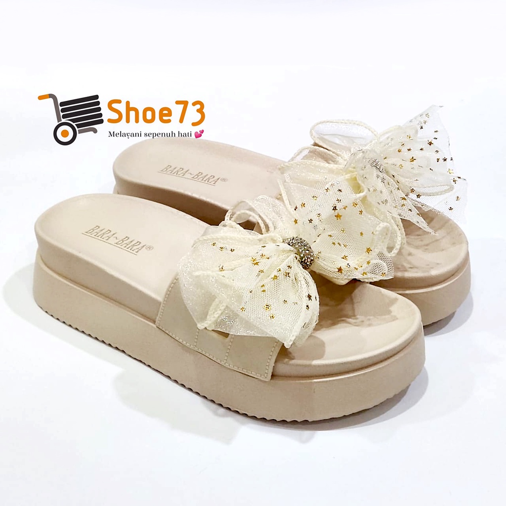 BARA-BARA 219 V-13 SIZE 36-40 ORIGINAL | Sandal Wedges Selop Jelly Pita Wanita | Sendal Kokop Impor