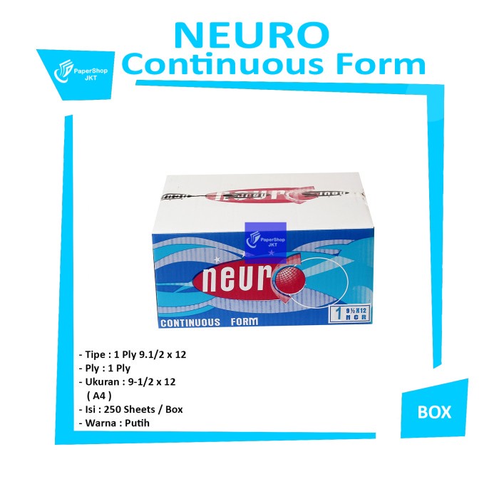 

NEURO - Continous Form 1 Ply 9 1/2 x 12 ( A4 Neuro ) Ncr