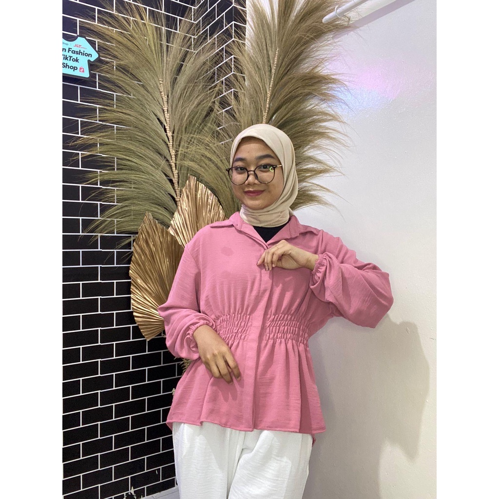 BEFAST - ZFF OOTD WANITA BLOUSE FINI / Revita Blouse Crincle / Blouse Wanita Model Terbaru / Atasan Lengan Panjang Wanta / Fashion Kekinian Remaja Casual / Outfit Daily Wanita Kerja / Blouse Polos Formal / Terlaris