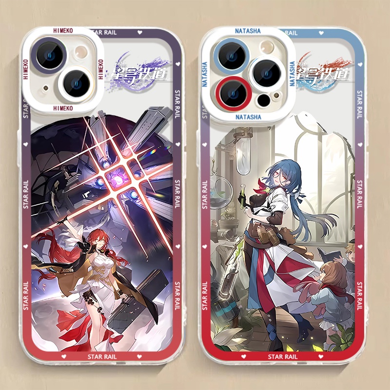 IPHONE Honkai Star Rail Himeko Phone Case Kompatibel Untuk Iphone14 11 13 12 Pro Max XS XR X8 7 6S Plus Casing Mini Soft Himeko Natasha Transparan TPU Silikon Shockproof Cover