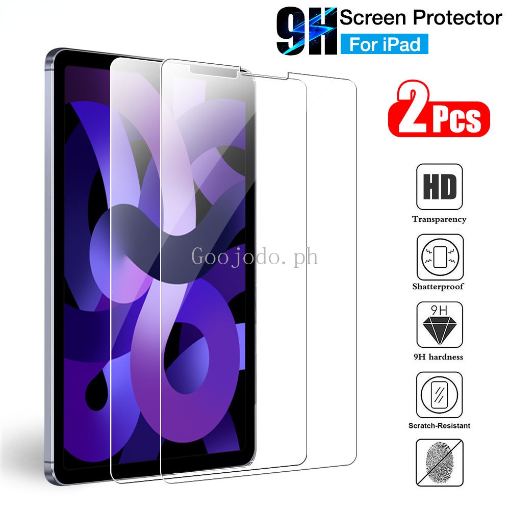 2pcs Cover Pelindung Layar Tempered Glass Untuk Ipad Air5 4 2022 Pro 11 2018 9.7 Inch Ipad 10.2 6th 5th Gen Tempered Film