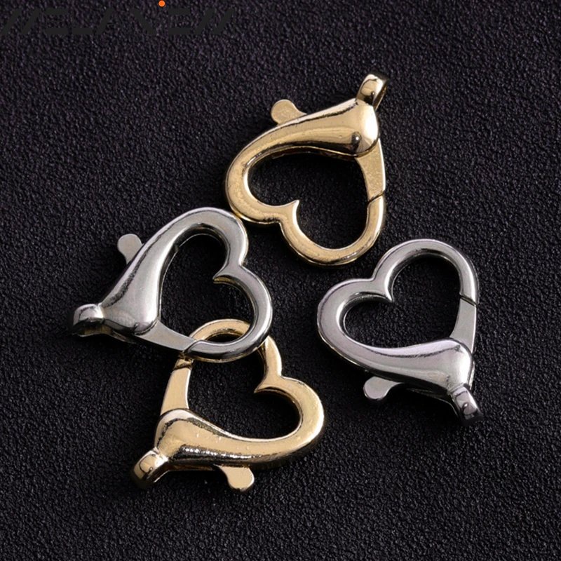 [HOT Sale]creative Lobster Clasp Wanita Klasik Pria 10Pcs Populer Split Hooks Koneksi Gesper Bentuk Hati DIY Membuat Perhiasan Aksesori Kunci Ring Alloy Gantungan Kunci