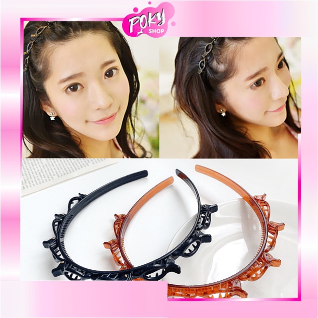POKY - D6083 Jepit Rambut Gaya Korea / Bando Jepit Multi B758 / Layer Hollow Double Bangs Hairstyle / Bando Jepit Rambut / Bando Fashion Korea