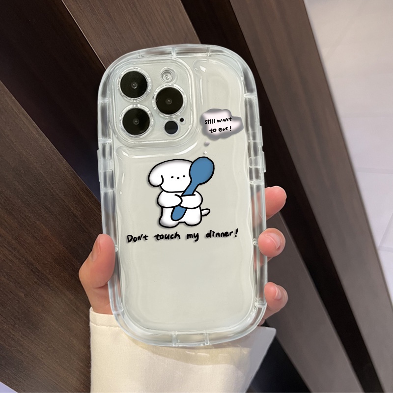 IPHONE Casing Ponsel Tahan Guncangan Kompatibel Untuk Iphone14 13 12 11 Pro XS Max X Xr8 +7Plus Anjing Lucu Casing Transparan Lembut TPU Silikon Cover