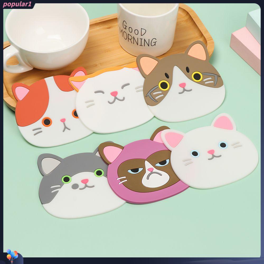 Populer Silicone Cup Mat Holder Untuk Aksesoris Dapur Rumah Mug Holder Non-slip Tahan Panas Heat Resisten Cup Mat Pad
