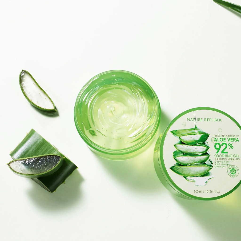 NATURE Aloe Vera 92% Soothing Gel 300ml Melembabkan Smooth ❤ 100% Original ❤
