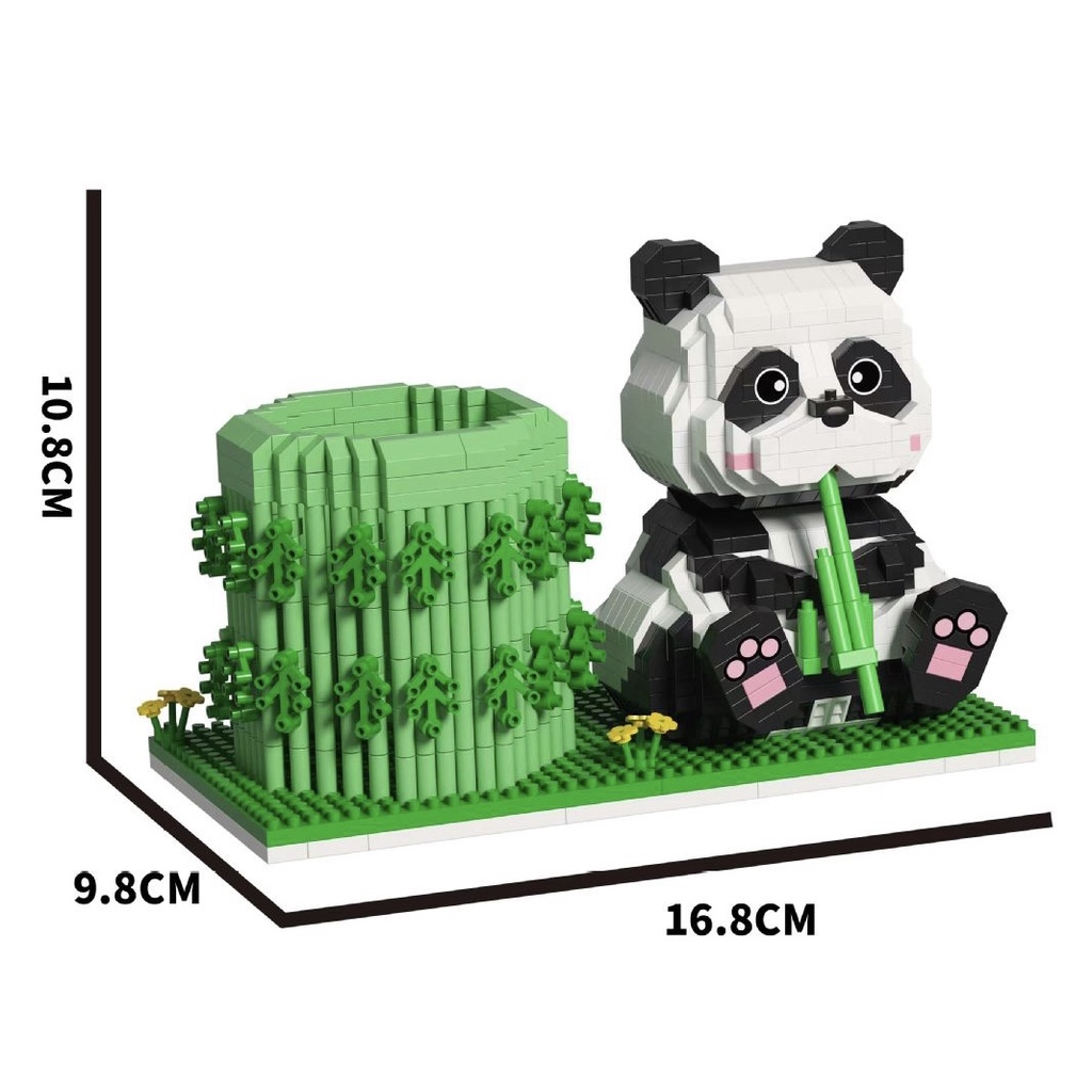 Kompatibel Dengan Negara Lego Trendi Bambu Panda Pen Holder Ornamen Blok Bangunan Partikel Edukasi