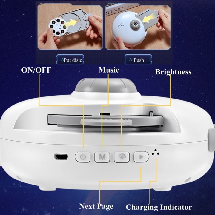 PNK23 STAR GALAXY 32 in 1 Planetarium Starry Night Light Music Lampu TIdur