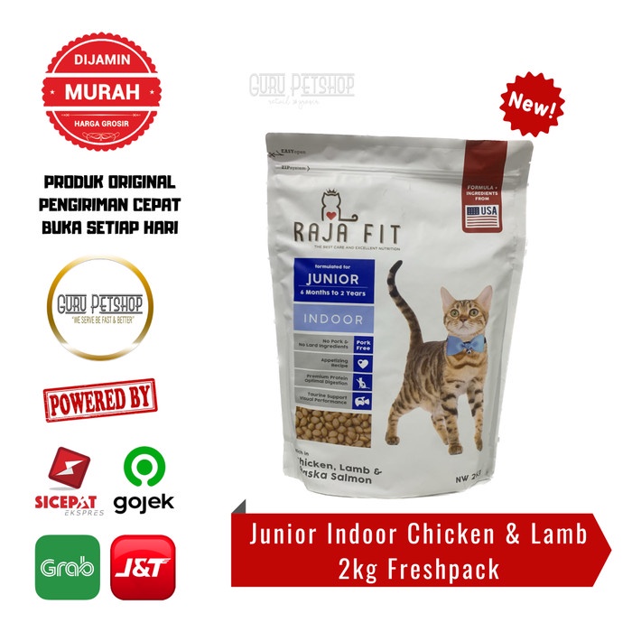 Raja Fit Junior Indoor 2kg Freshpack Makanan Kucing Rajafit Indoor