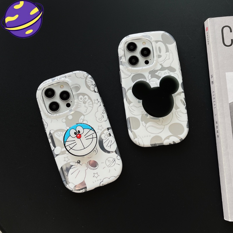 IPHONE Casing Kartun Mickey&amp;Doraemon A Cocok Untuk Iphone14 13 12 11 Pro Max Airbag Holder Pelindung Case