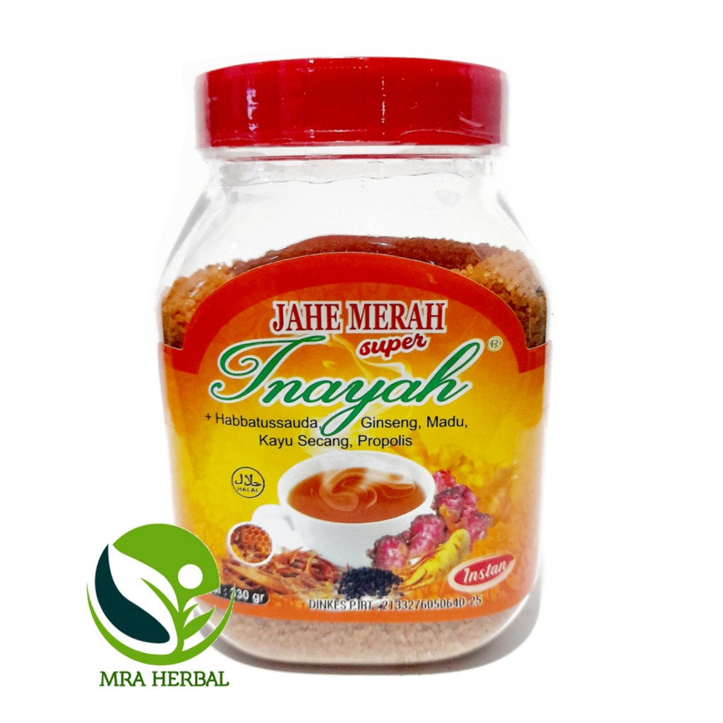 

Jahe Merah Super INAYAH Plus Habbatussauda - Ginseng - Madu - Kayu Secang Ori | Kemasan Toples 330gr