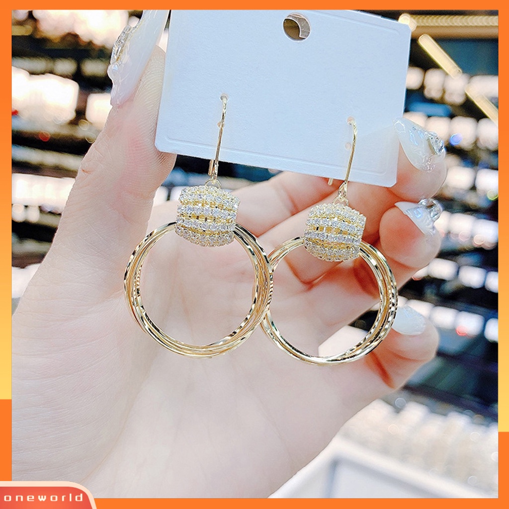 [WOD] 1pasang Anting Juntai Panjang Geometris Bunga Busur-Simpul Berbentuk Liontin Gaya Korea Tusuk Fashion Warna Emas Anting Multi-Tipe Untuk Wanita