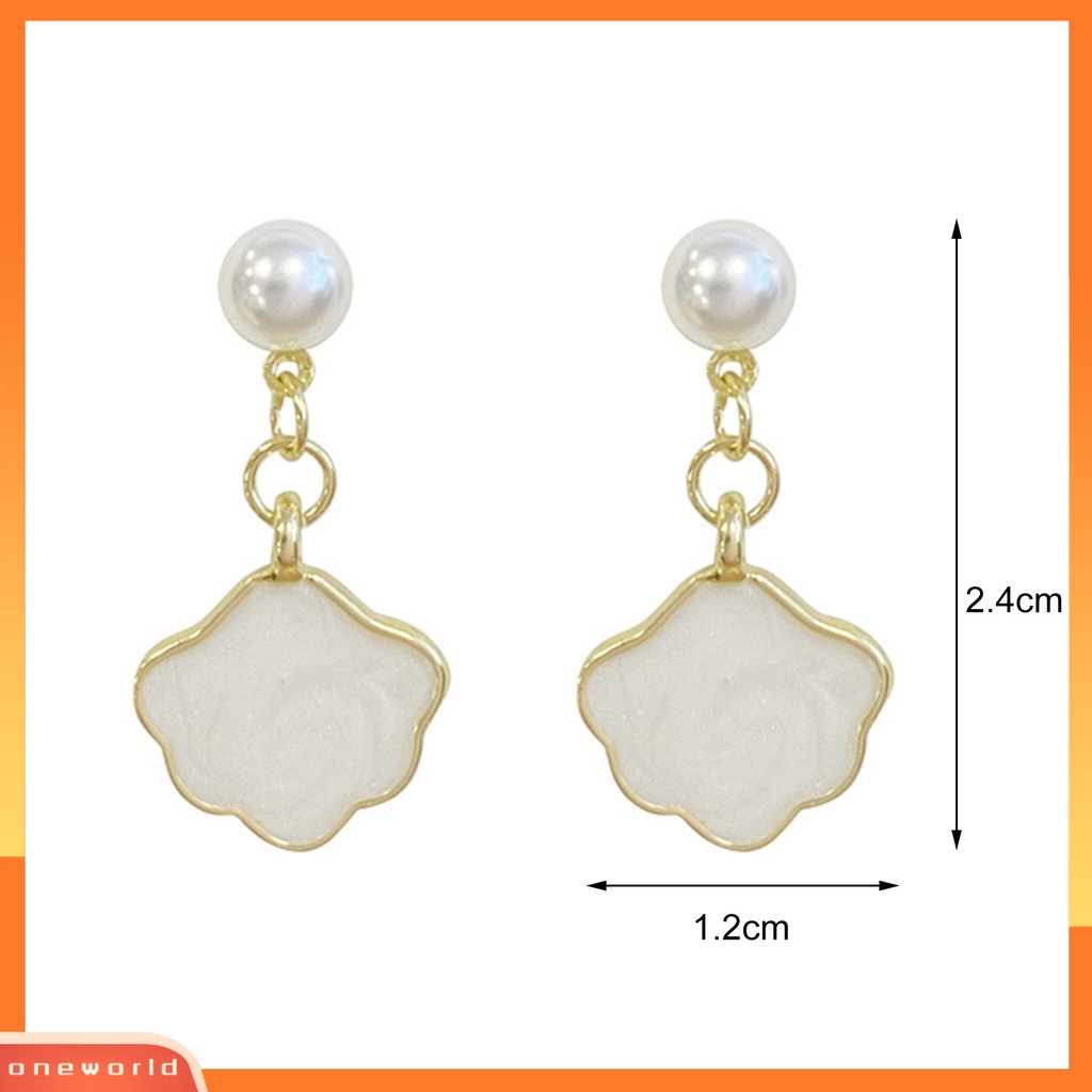 [WOD] 1pasang Drop Earrings Lovely Clouds Pendant Aksesori Pesta Dress-Up Perhiasan Mutiara Imitasi Tindik Menjuntai Anting Wanita Perhiasan