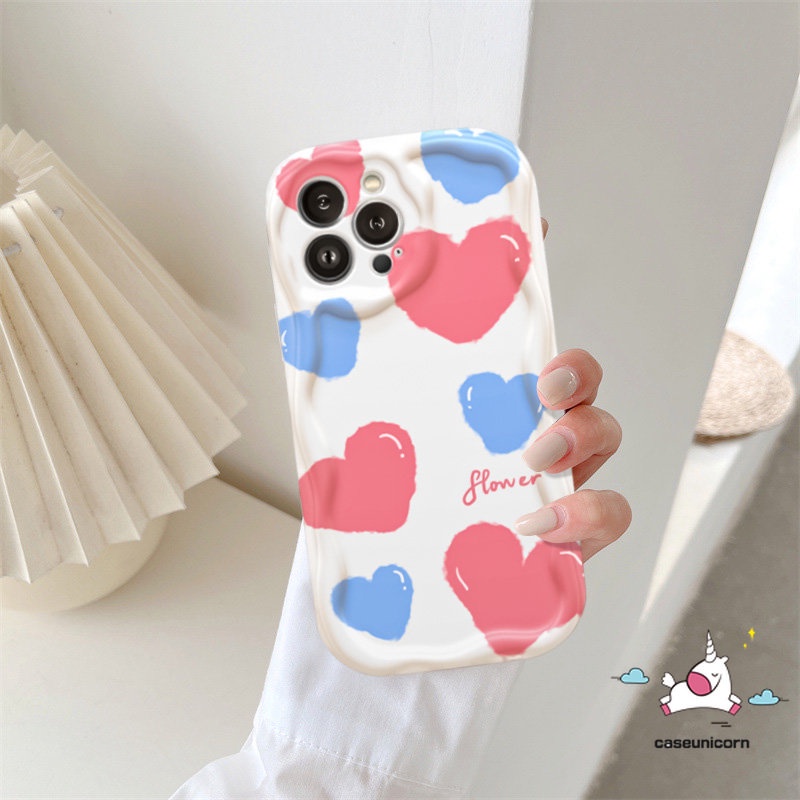 Pasangan Fashion Macaron Color Flower Case Untuk Redmi 10C 9T 10 9 9C NFC 10A 9A A1 A2 Redmi Note12 11 8 10s 9 11s 10 Pro Max POCO M3 Cream Love Hati Lembut 3D Bergelombang Penutup Tepi Melengkung