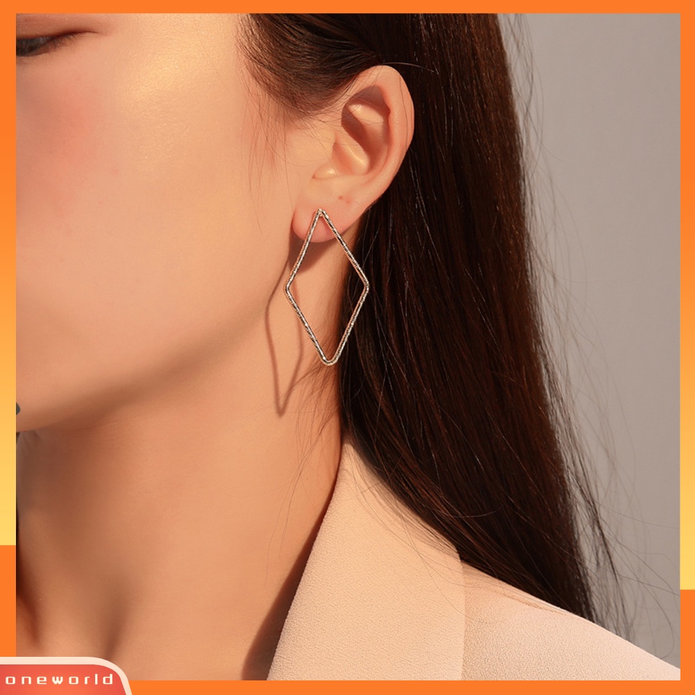 [WOD] 6pasang Wanita Mutiara Imitasi Bulat Geometris Menjuntai Ear Stud Hoop Earrings Jewelry