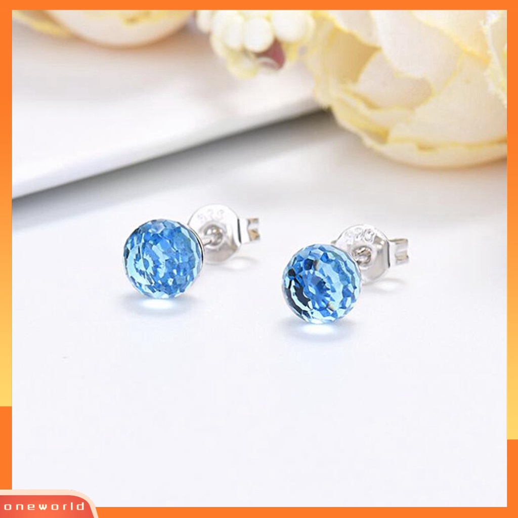 [WOD] Fashion Wanita Desain Bola Kristal Imitasi Ear Stud Earrings Perhiasan Hadiah Aksesori