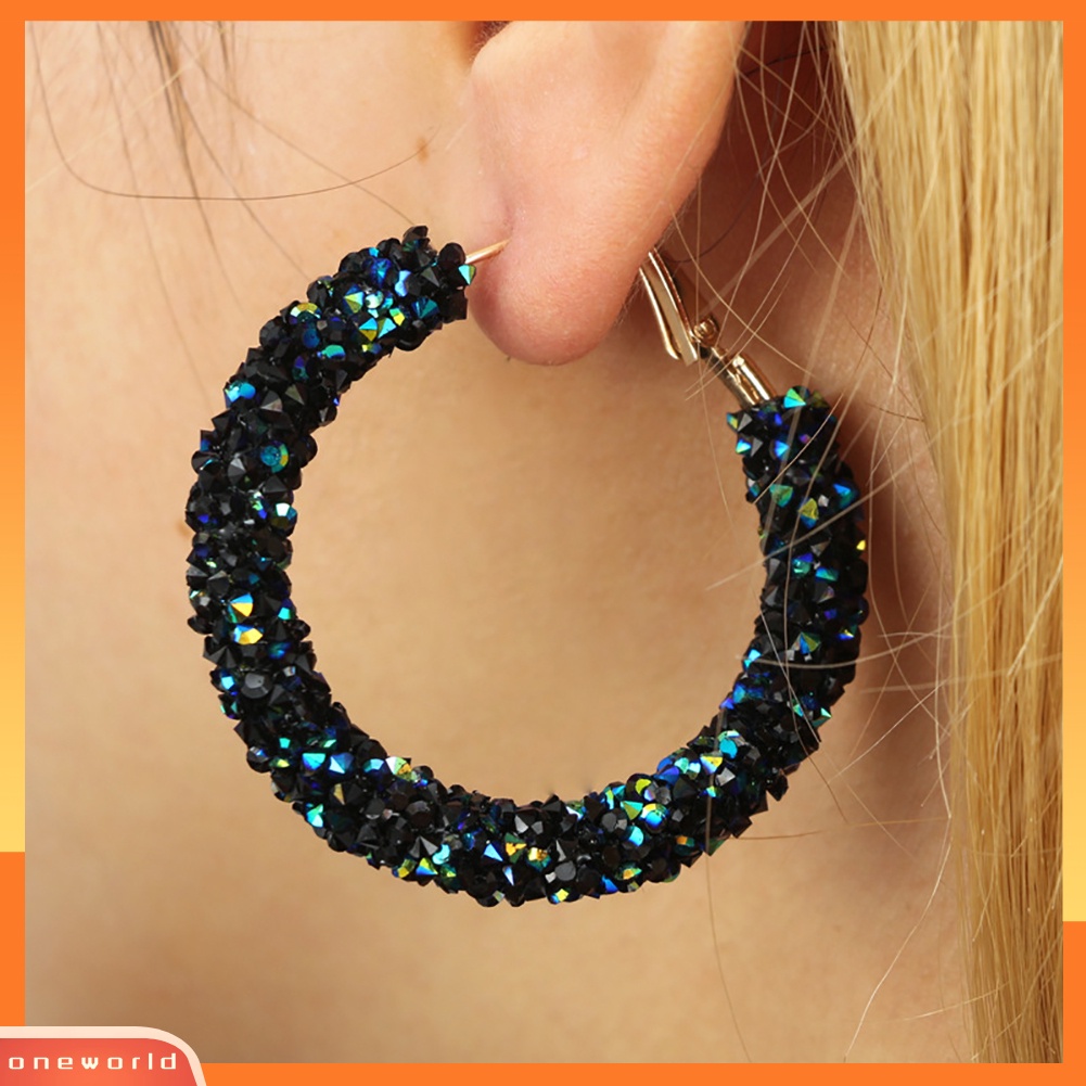 [WOD] Lady Elegan Bulat Lingkaran Hoop Anting Perhiasan Pernikahan Pesta Cocktail Hadiah