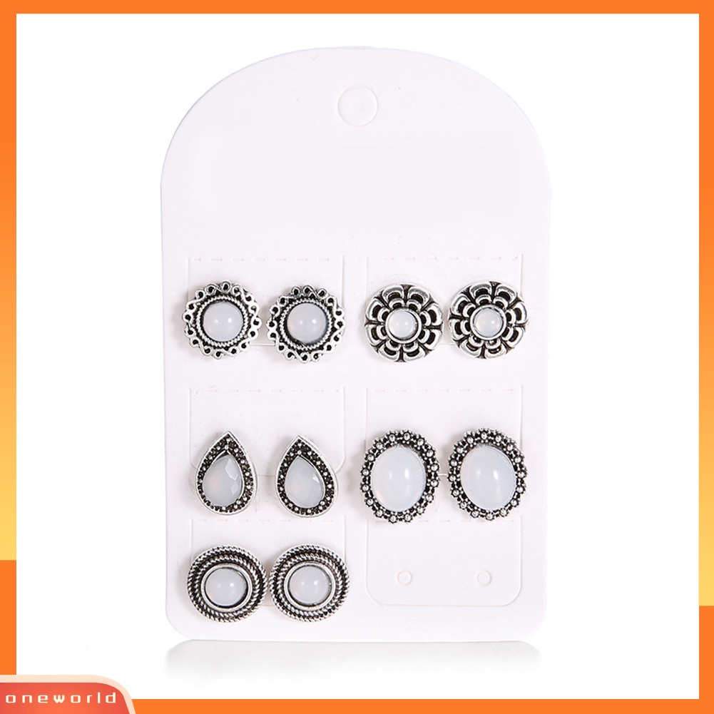 [WOD] 10 Pcs Kerikil Batu Bulat Berlian Imitasi Ear Stud Earrings Wanita Gadis Pesta Perhiasan