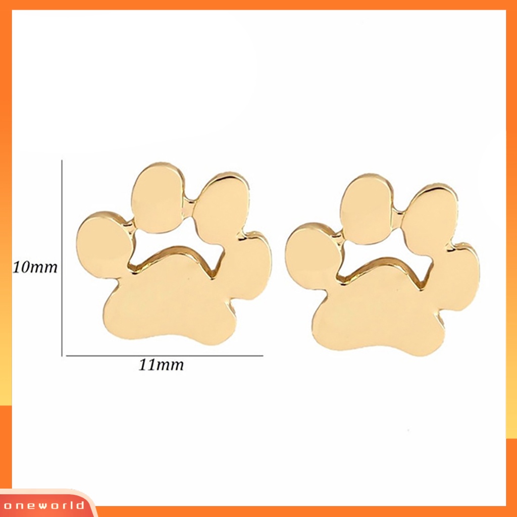 [WOD] 1pasang Anting Tusuk Bentuk Jejak Kaki Hewan Gaya Bahan Alloy Wanita Remaja Perempuan Perhiasan Studs Untuk Ulang Tahun