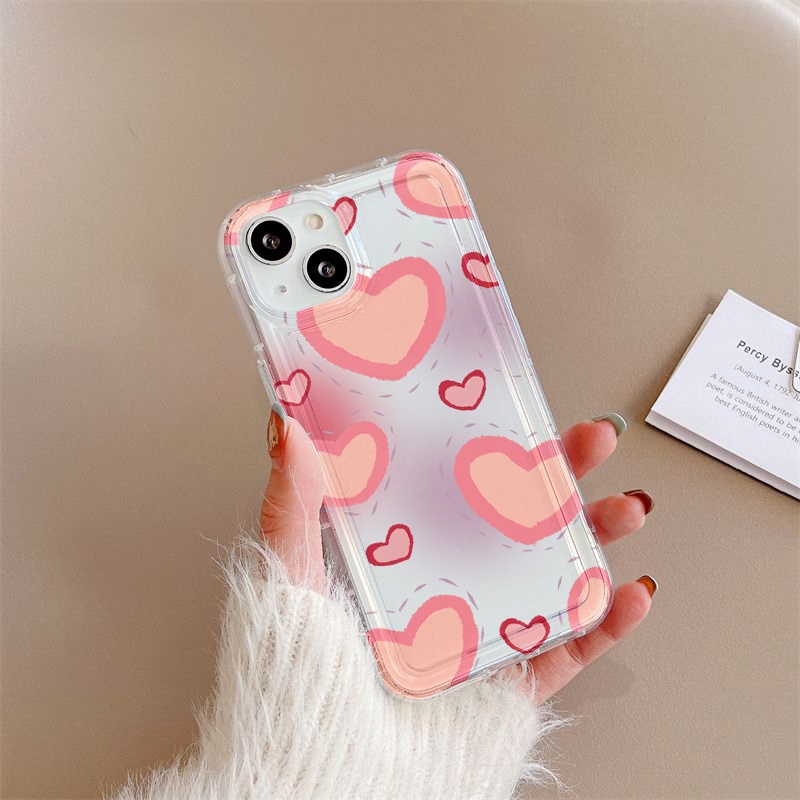 Case Hati Warna Pink Untuk Samsung A12 A10 A10S A14 A13 A11 A31 EU A51 A52 A52S A50 A50S A30S A32 A33 A03 A22 A23 A71 A73 A02 A03 S22 S23 Plus Ultra FE Airbag Shockproof Cover