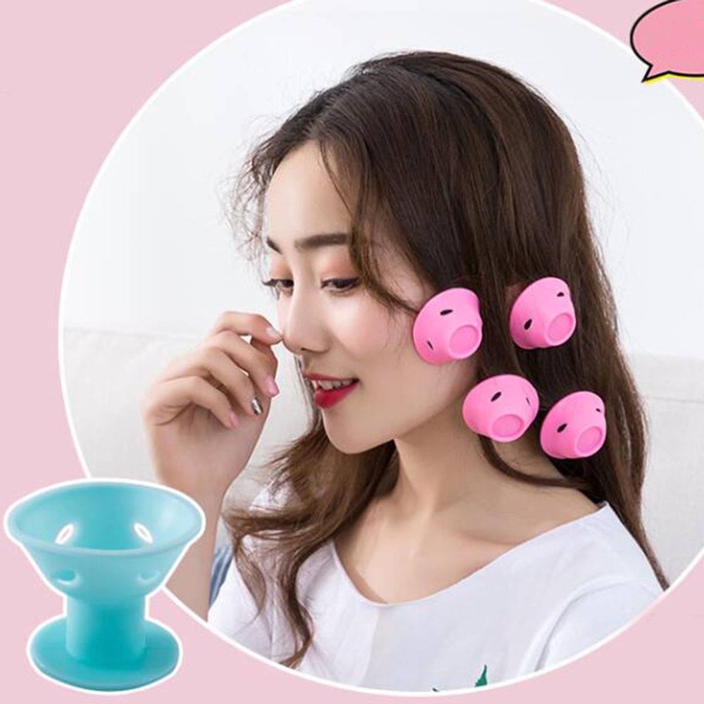 10pcs Silikon Lembut Pengeriting Rambut Wanita Gadis Ada Panas Memutar Rambut Curling Styling Tools