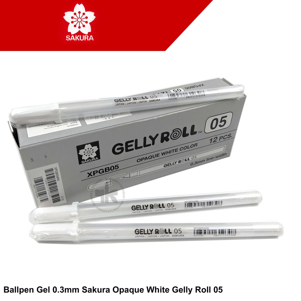 

Sakura Gelly Roll Opaque White Color Ballpen Gel Putih 0.5mm XPGB05