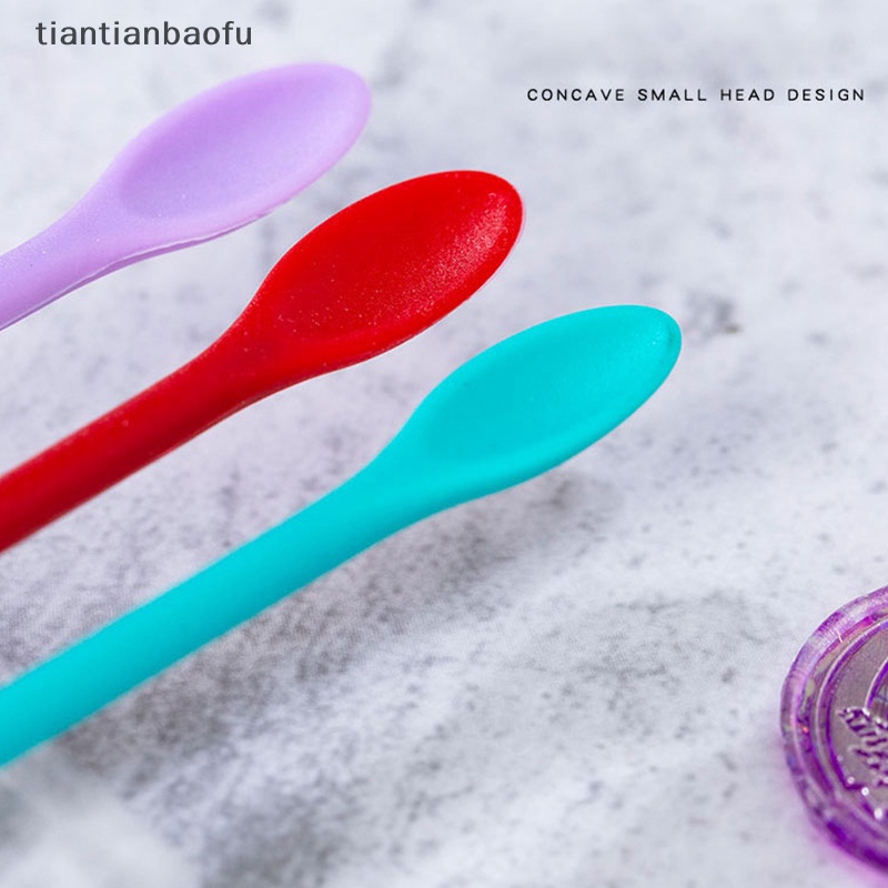 [tiantianbaofu] Spatula Silikon Toples Scraper Scoop Tip Panjang Double Headed Cosmetic Spoon Boutique