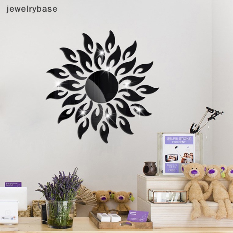 [jewelrybase] 3d Acrylic Mirror Matahari Mural Stiker Dinding Art Dekorasi Rumah Removable Decal Boutique