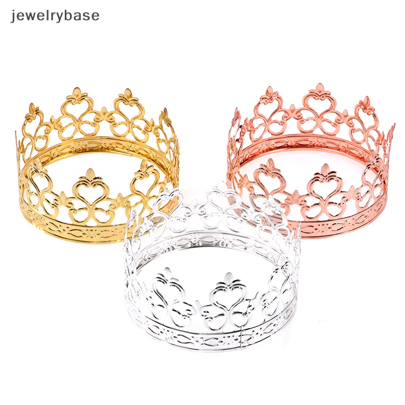 [jewelrybase] 1pc Tiara Warna Emas Mahkota Hiasan Topper Kue Perlengkapan Pesta Hias Butik