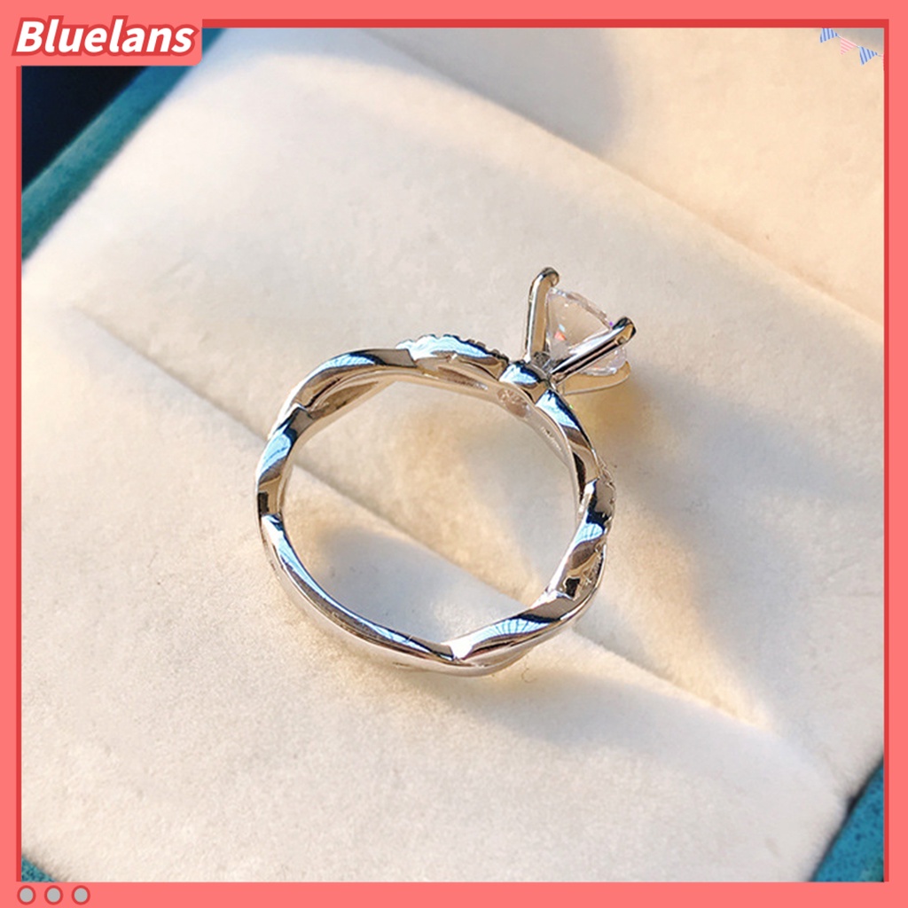 [BLS] Cincin Kawin Memutar Berkilau High-end Besar Berlian Imitasi Knuckle Circlet Perhiasan Perempuan