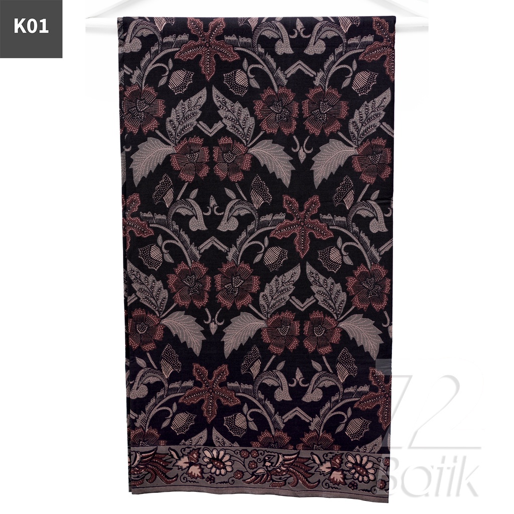 KAIN BATIK PREMIUM Bahan Katun Motif Kembang Singkong Warna Hitam 723818 Cap 72 Jarik Jarit Samping Kebat Panjang Batik Katun Modern Premium Bahan Seragam Batik Pernikahan Kantor Keluarga Murah Kamen Jadi Batik Bali Lembaran