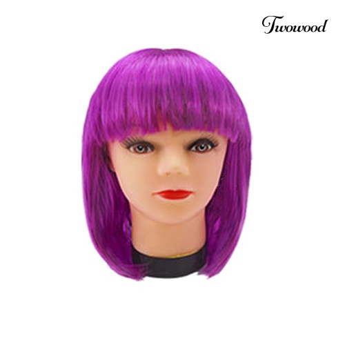 Twowood Fashion Wanita Poni Pendek Bobo Gaya Cosplay Pesta Wig Sopak Periwig