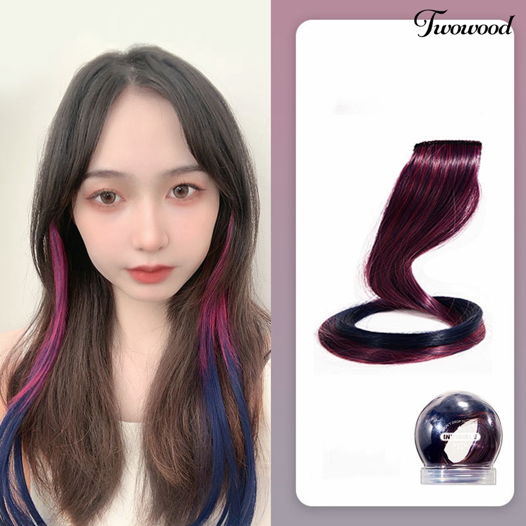 Twowood 1set Wig Piece Adjustable Multicolor Fluffy Natural Hair Extension Alat Makeup Sorot Ringan Ekstensi Rambut Wig Untuk Wanita