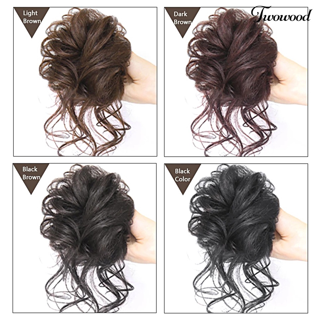 Twowood Rambut Wig Band Elastis High-Resilience Perawatan Mudah Anti-slip Bernapas Berdandan Terlihat Alami Wig Chignon Ramah Panas Untuk Pesta